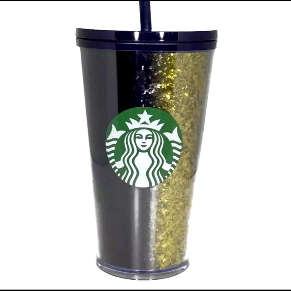 NEW Starbucks Purple/Gold Glitter 16oz CUP tumbler